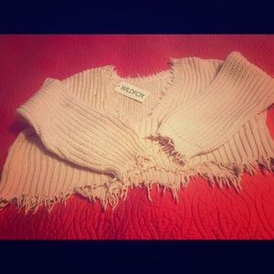 NWT Wildfox Distressed VNeck Crop Sweater